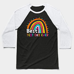 Best Test Day Ever Exam Testing Leopard Rainbow Teacher Life Baseball T-Shirt